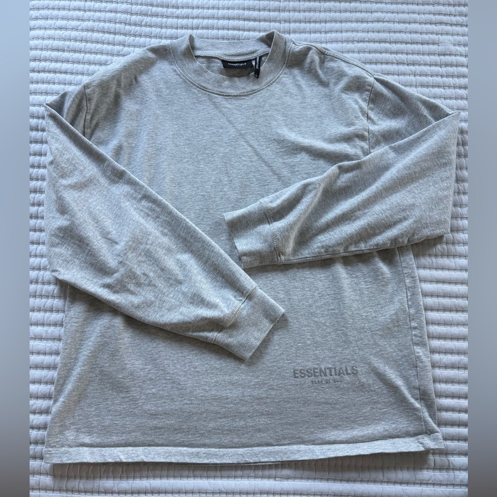 Fear of God Essentials Gray Long Sleeve Tee